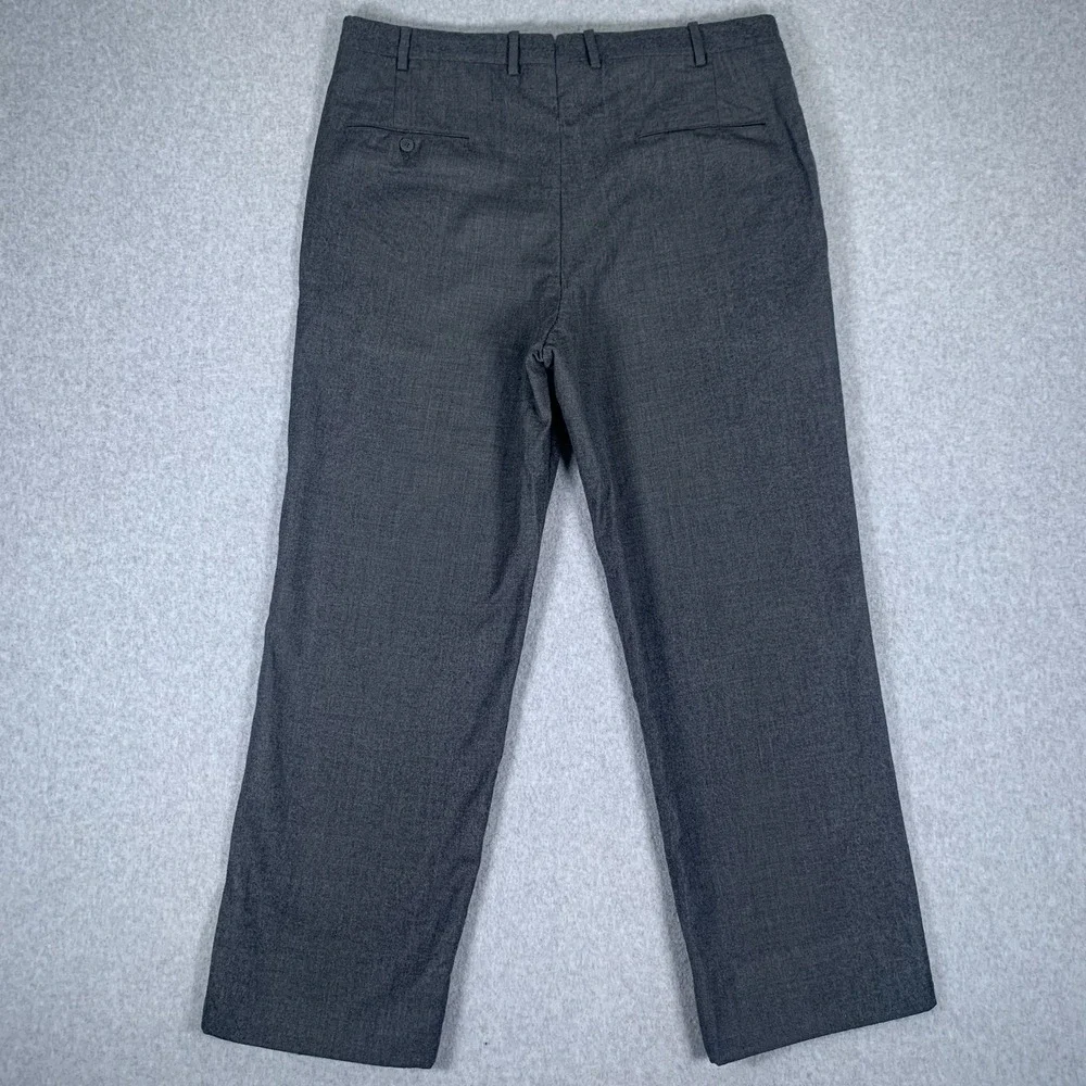 Brooks Brothers Dress Pants Mens 37RG Gray All Wool Makers Flat Front Trousers